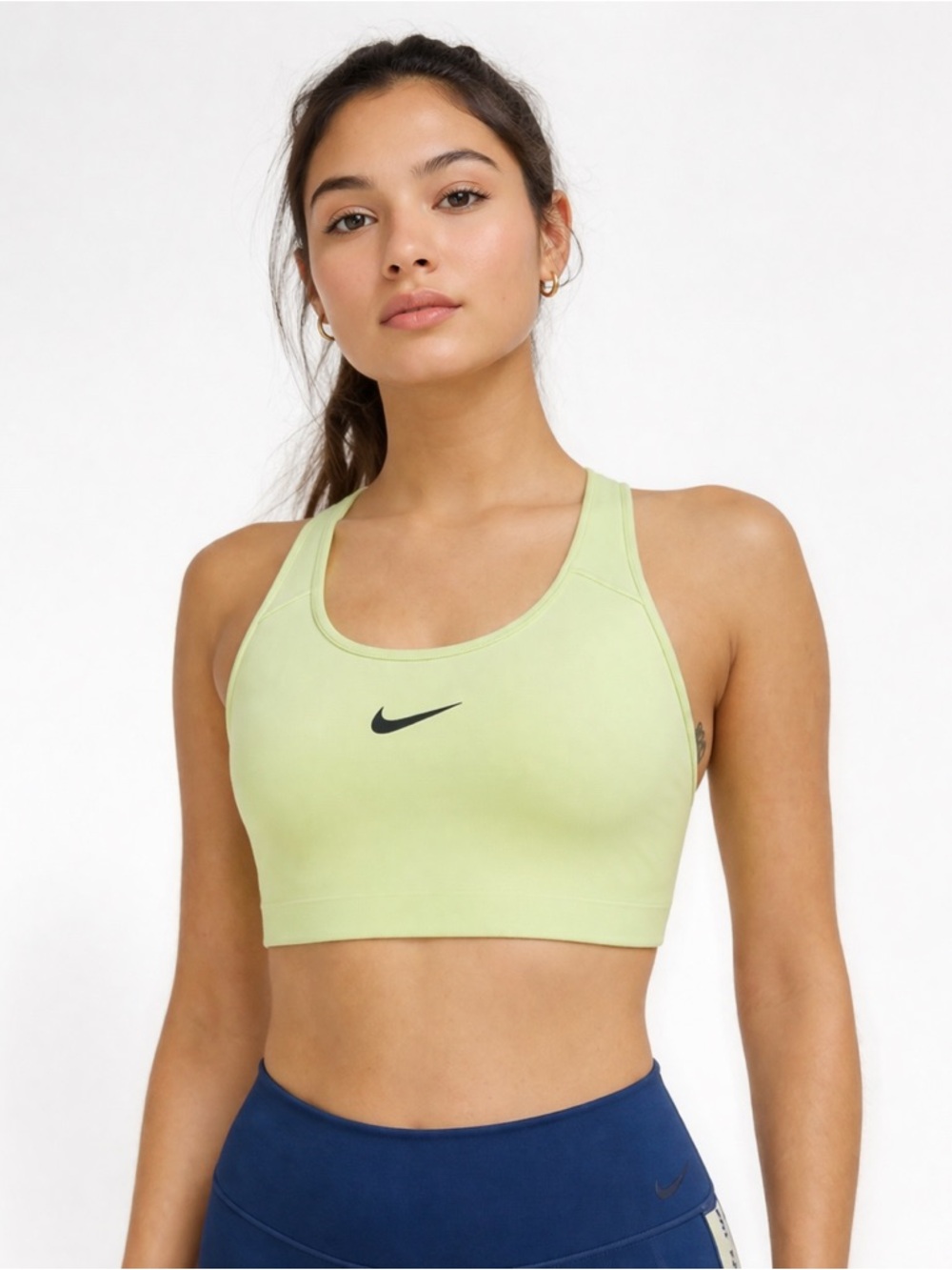 Nike Center Swoosh Sports Bra Womens‎ L Green Athleisure Gym Yoga Padded